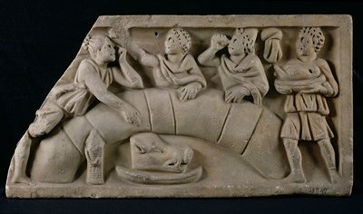 Relief Depicting a Funerary Meal by Gallo Roman